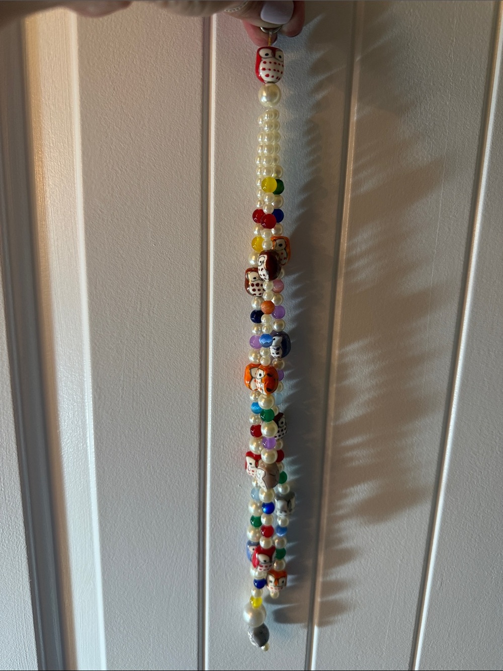 Multicolor Beaded Hanging Accent with Pearl Beads
